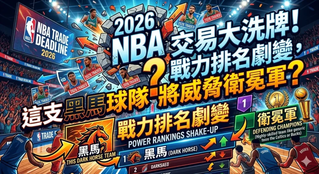 2026 NBA交易大洗牌資訊圖,整理交易截止日與球隊戰力排名變化